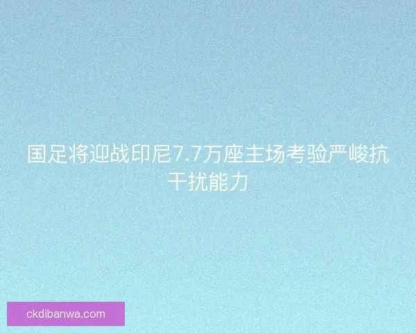 国足将迎战印尼7.7万座主场考验严峻抗干扰能力